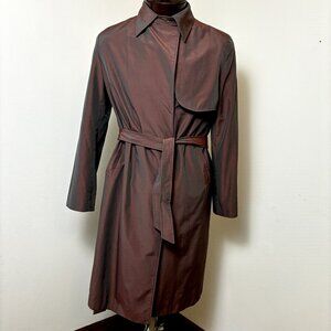 YULI Women's Size S-M US  Fit Collared Trench Coat‎ Brown Long-sleeved Jacket